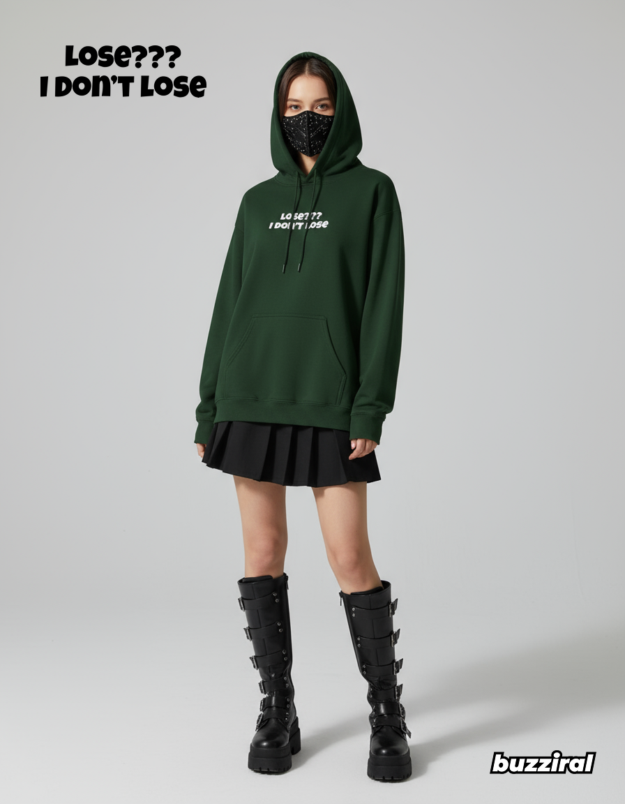 Lose??? I Don’t Lose Hoodie – Bold Graphic Streetwear | Buzziral Oversized Hoodie India