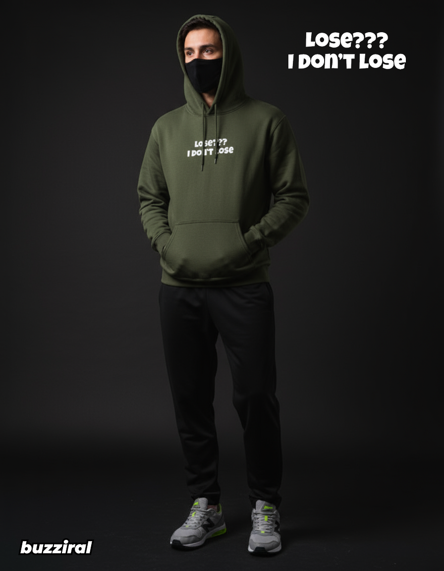 Lose??? I Don’t Lose Hoodie – Bold Graphic Streetwear | Buzziral Oversized Hoodie India
