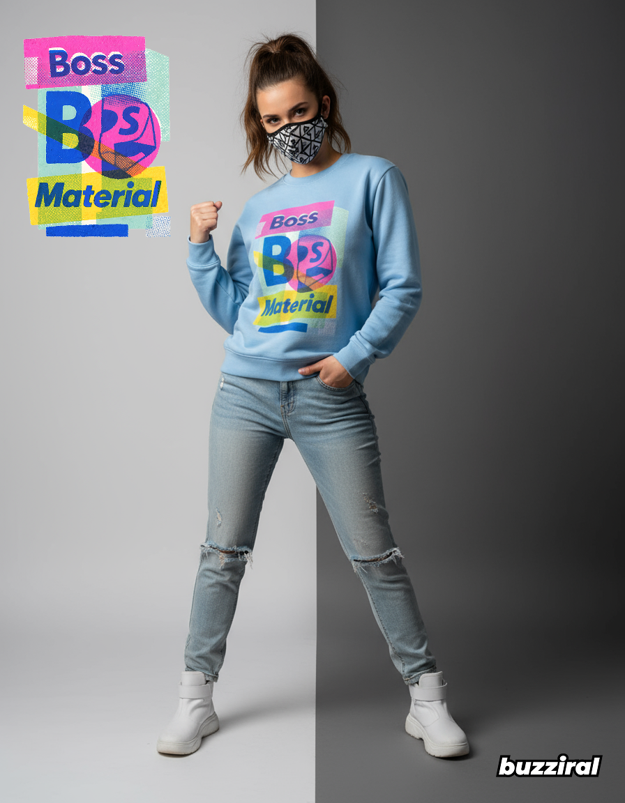Boss Material Unisex Sweatshirt – Bold Streetwear Celebrating Confidence & Power